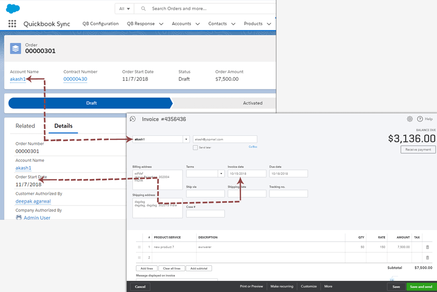 screenshot of QuickBooks Bi-Directional Synchronizer